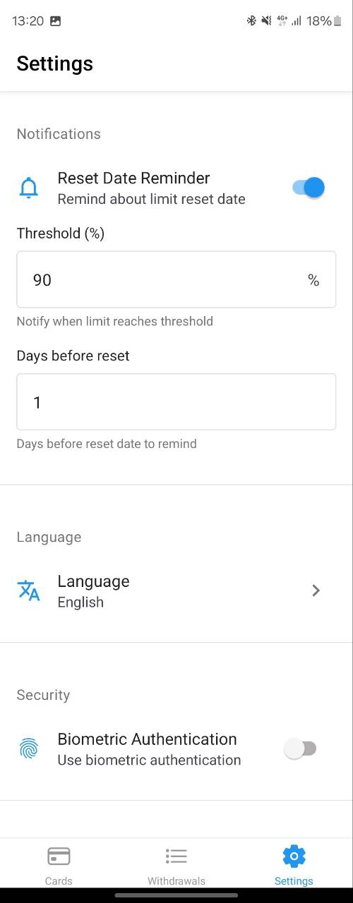Settings Screen
